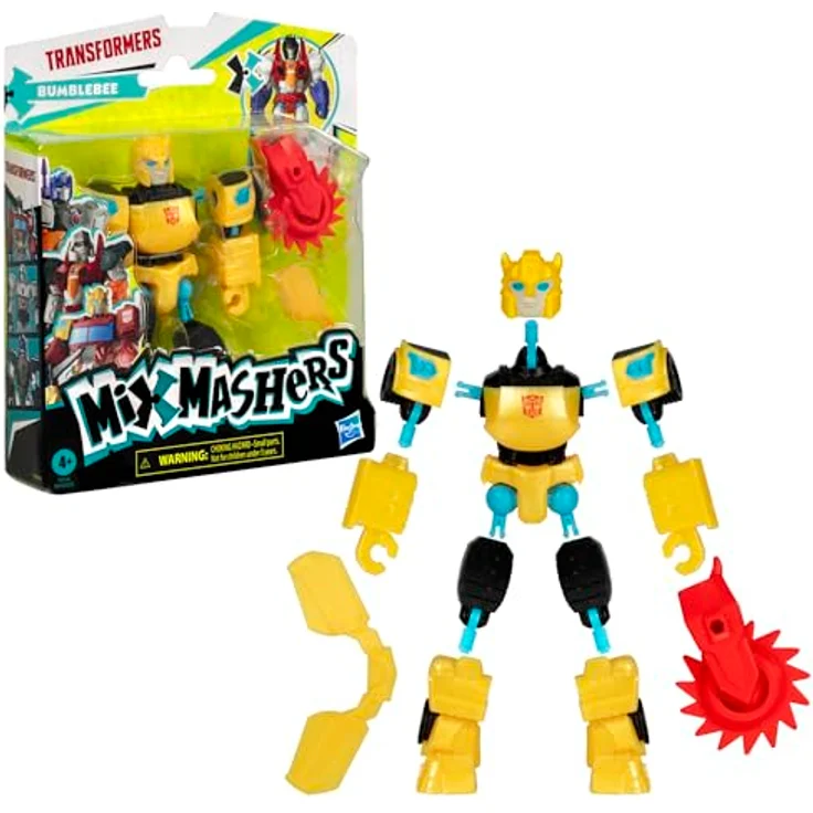 Transformers MixMashers Bumblebee, individuell kombinierbare Action-Figur mit Starscream Sägeblatt und Flügel-Zubehör – Bild 3