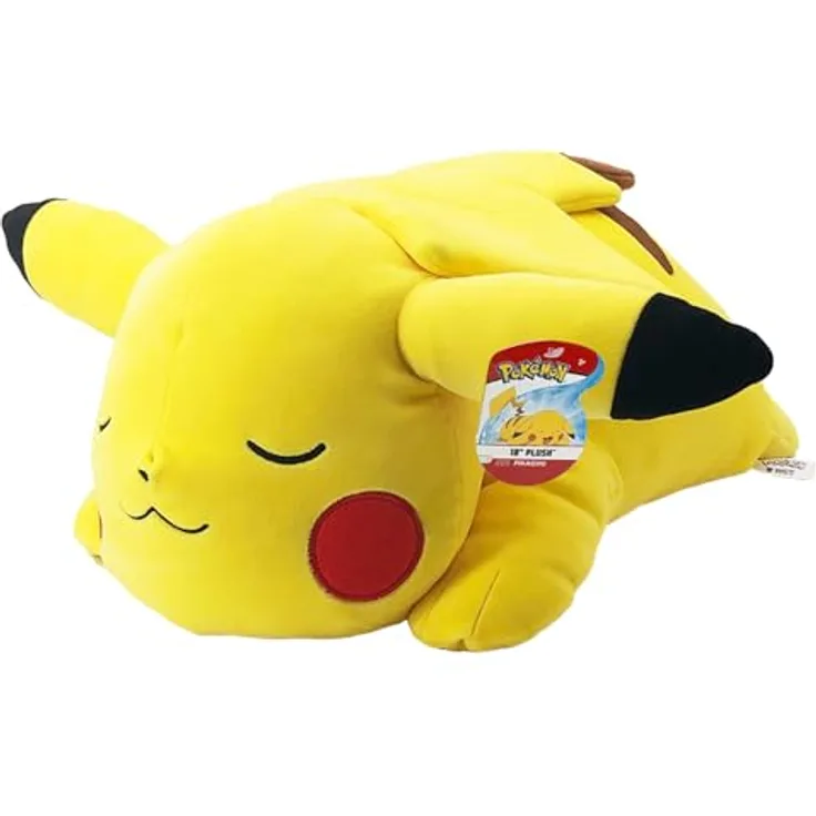 Pokémon Bandai Plüschtier Pikachu, 40 cm schlafend, sehr weich – WT97920