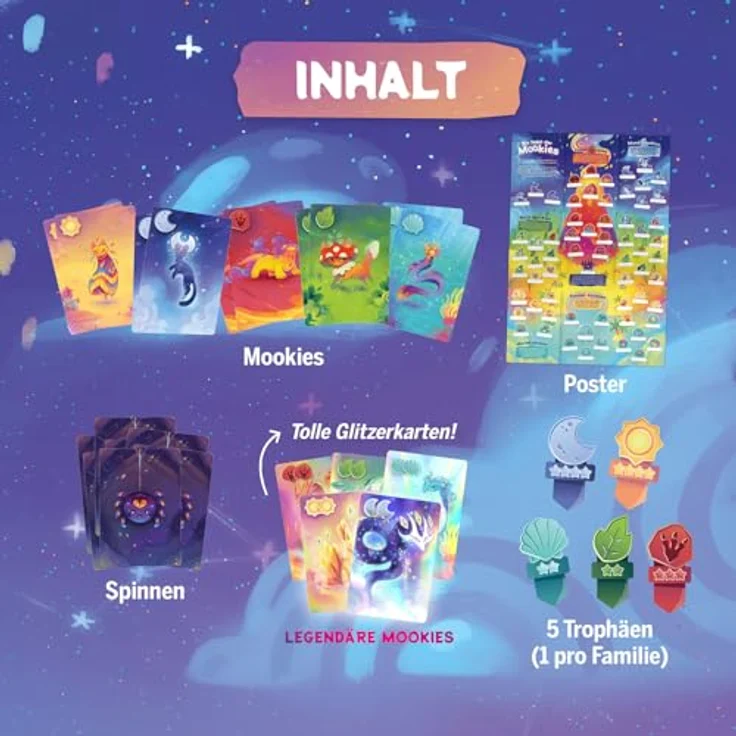 Kosmos Die Insel der Mookies, Brettspiel zum Sammeln mit 36 Spielkarten und zauberhaften Illustrationen – Bild 3