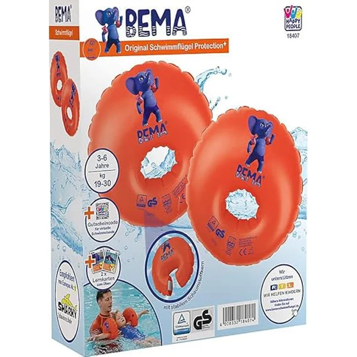 Bema Schwimmflügel Duo Protect, mit Lernkarten und virtuellem Schwimmkurs, Schwimmhilfe - Blau - Preisvergleich – Bild 4