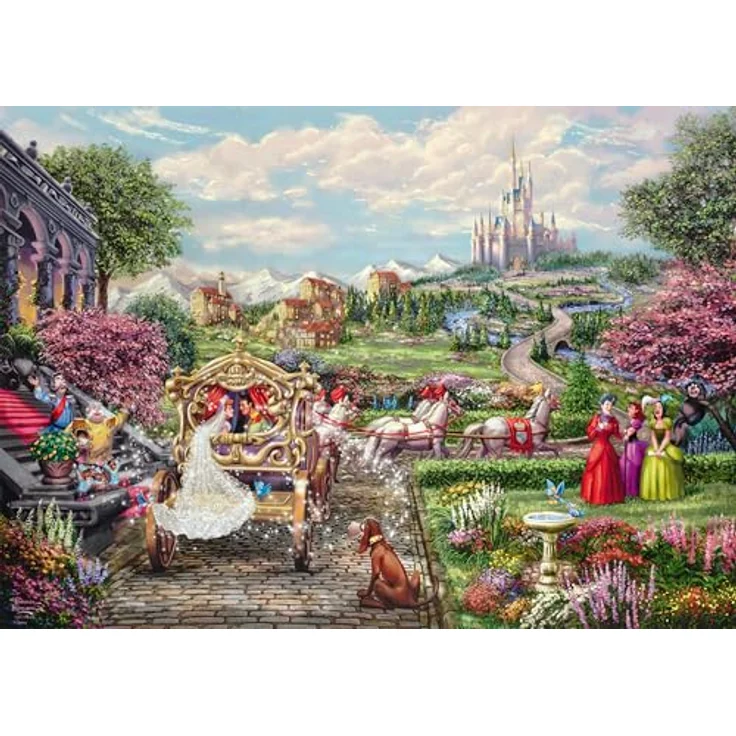 Schmidt Spiele 58038 Disney, Cinderella Happily Ever After, Thomas Kinkade, 1000 Teile Puzzle, Mehrfarbig – Bild 4