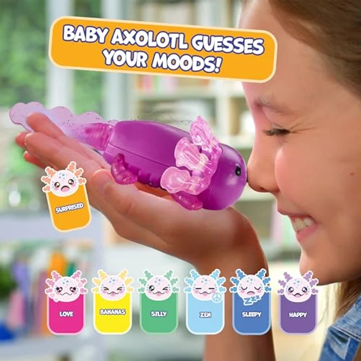 Fingerlings Interaktives Baby Axolotl Ziggy, Magenta, schwimmt, leuchtet und interagiert mit Geräuschen und Farben – Bild 4