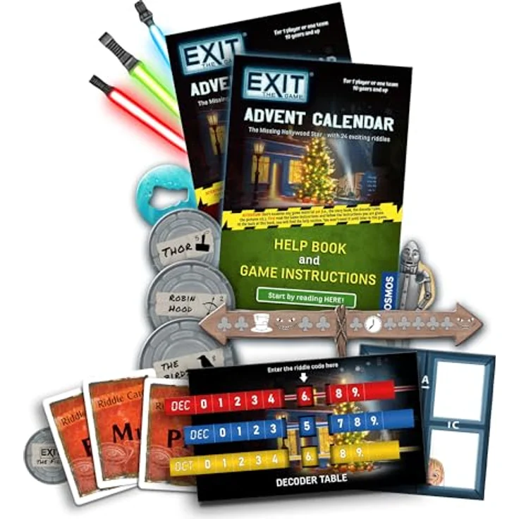 Thames & Kosmos EXIT The Game - Adventskalender - Der fehlende Hollywoodstern, Puzzle-Kartenspiel mit 24 Rätseln für 1-4 Spieler ab 10 Jahren – Bild 4