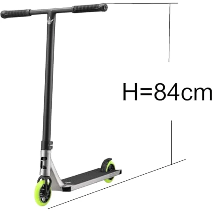 F26 Blunt Colt S6 Complete Stunt-Scooter H=84cm Park/Street I Kinder I Jugendlich I Erwachsene I Trick I Tret I Roller I Leicht (110mm Silber matt/Neon Gelb) – Bild 3