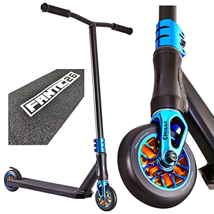 Chilli Stuntscooter Chilli Pro Reaper Stunt-scooter Ocean + Fantic26 Griptape, Stunt-scooter mit 110mm Alu core Wheels in Ocean-Farbe - Preisvergleich – Bild 2