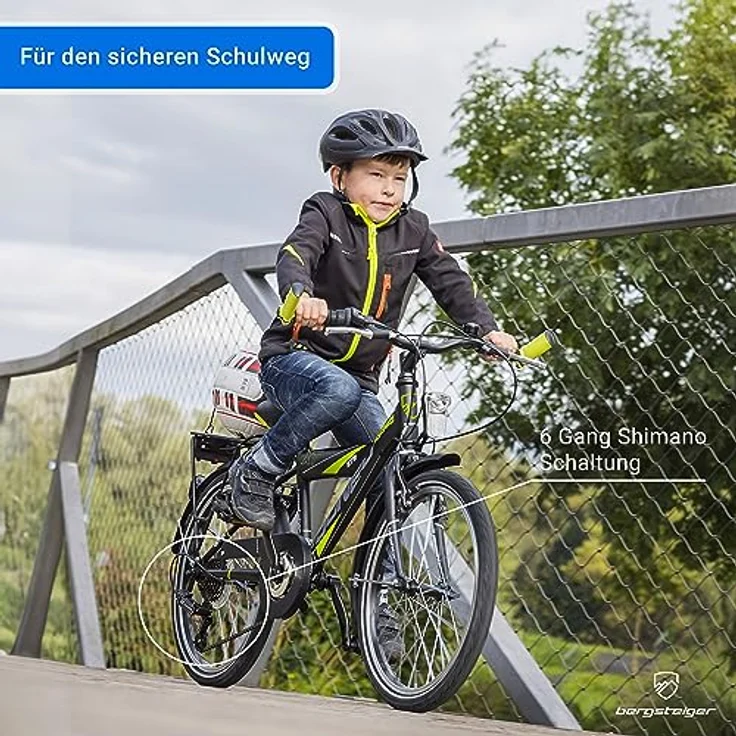 Bergsteiger Sydney 20, 24 Zoll Kinderfahrrad, 6 Gang-Schaltung, Dynamo-Licht, geeignet für 6-9 Jahre, StVZO, modernes Design – Bild 2