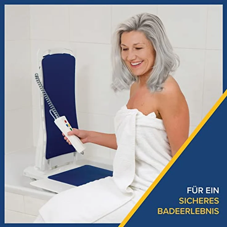 Drive Medical Badewannensitz Badewannenlifter Bellavita 2G mit Comfort Bezug Blau – Bild 4