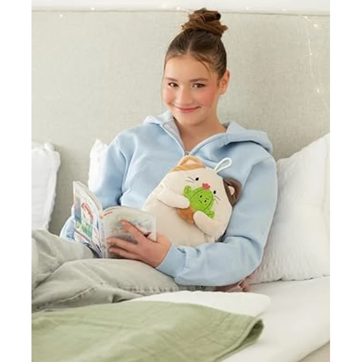 Nici mymochi Katze Angy mit Kaktus, 300 ml Wärmflasche 2in1 - Kuscheltier aus recyceltem Material, 30 cm – Bild 4