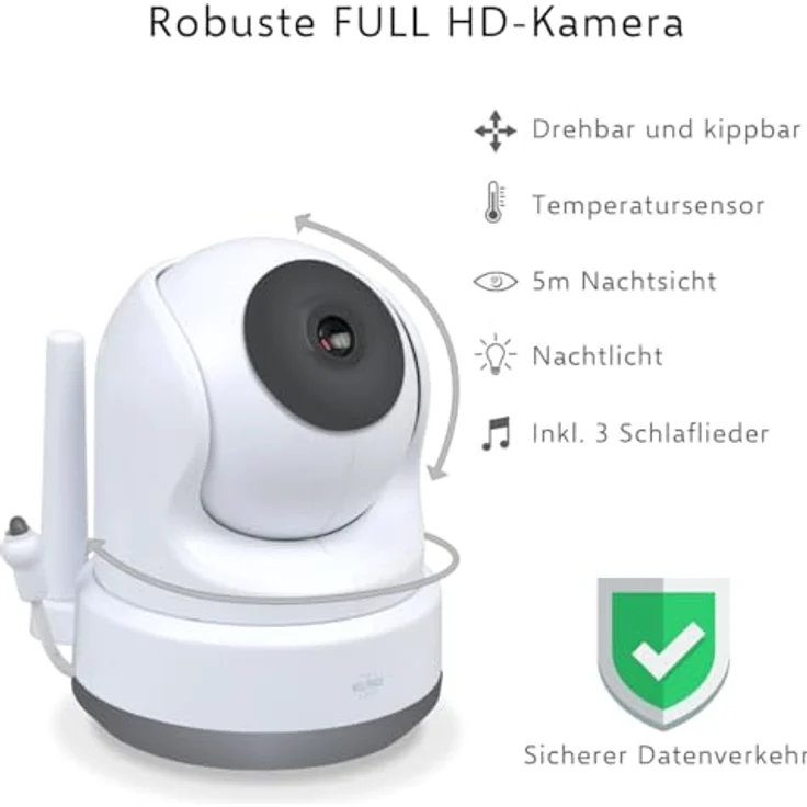 ELRO BC4000-2 Royale Babyphone mit 2 Full HD Kameras, 12,7 cm Touchscreen und Gegensprechfunktion – Bild 4