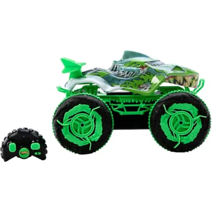Hot Wheels Monster Trucks All-Terrain Great Bite, ferngesteuertes Spielzeug für Land und Wasser, 1:15 Maßstab, Mehrfarbig – Bild 5