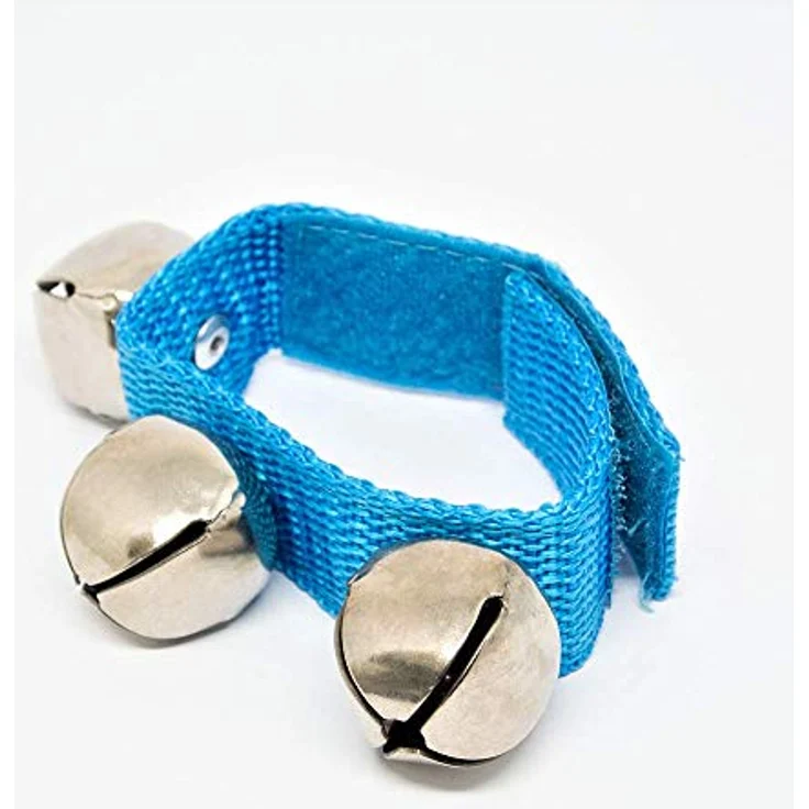 Nino Nino961B, Schellenband in Blau mit Nylonband und 3 Stahlschellen, Klettverschluss – Bild 2