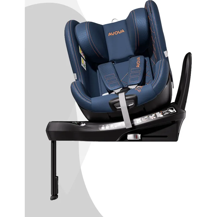 AVOVA Alera X 1 Reboard Kindersitz, 175°-Liegeposition, Memory-Schaum, belüftet, Mountain Blue - Copper