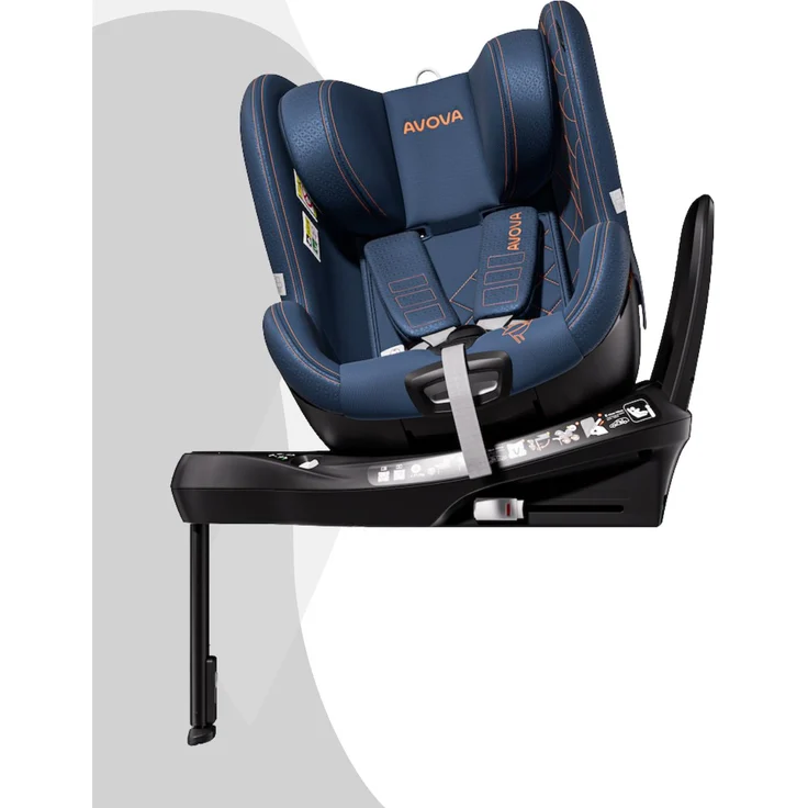 AVOVA Alera X 1 Reboard Kindersitz, 175°-Liegeposition, Memory-Schaum, belüftet, Mountain Blue - Copper