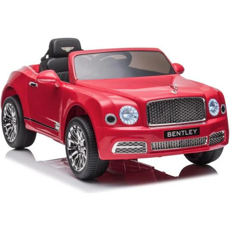 BoGi Bentley Mulsanne Elektroauto, 12V Kinderfahrzeug mit 2x45W Antrieb, EVA Reifen, Ledersitz, Rot