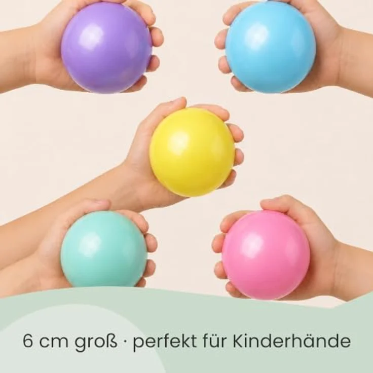 LittleTom Bällebad-Bälle Baby, 300 bunte 6 cm Spielbälle aus PE-Kunststoff, geprüft – Bild 4
