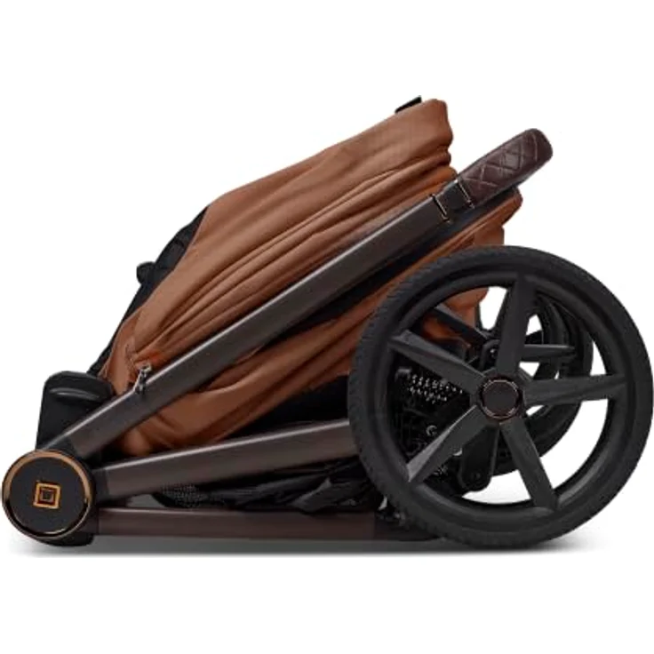 Moon Gio Fold Kombikinderwagen / 2in1 Kinderwagen mit faltbarer Babywanne, Cognac – Bild 6