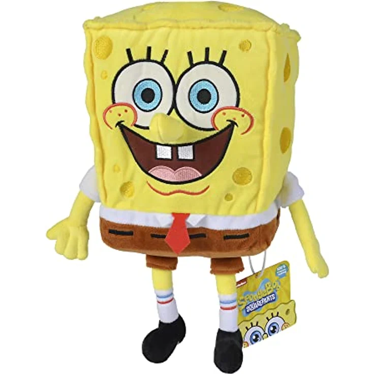 Simba 109491000 - Spongebob Schwammkopf Plüsch 35cm, Plüschfigur mit recyceltem Füllmaterial, ab den ersten Lebensmonaten – Bild 3
