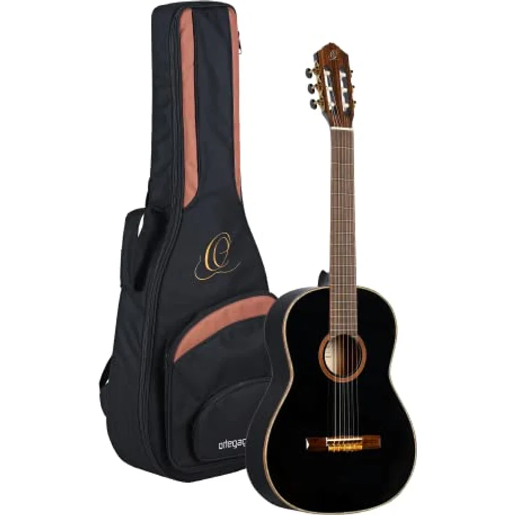 Ortega Guitars schwarze Konzertgitarre 4/4-Größe - Family Series - inklusive Gigbag - Mahagoni / Fichtendecke (R221BK) – Bild 1