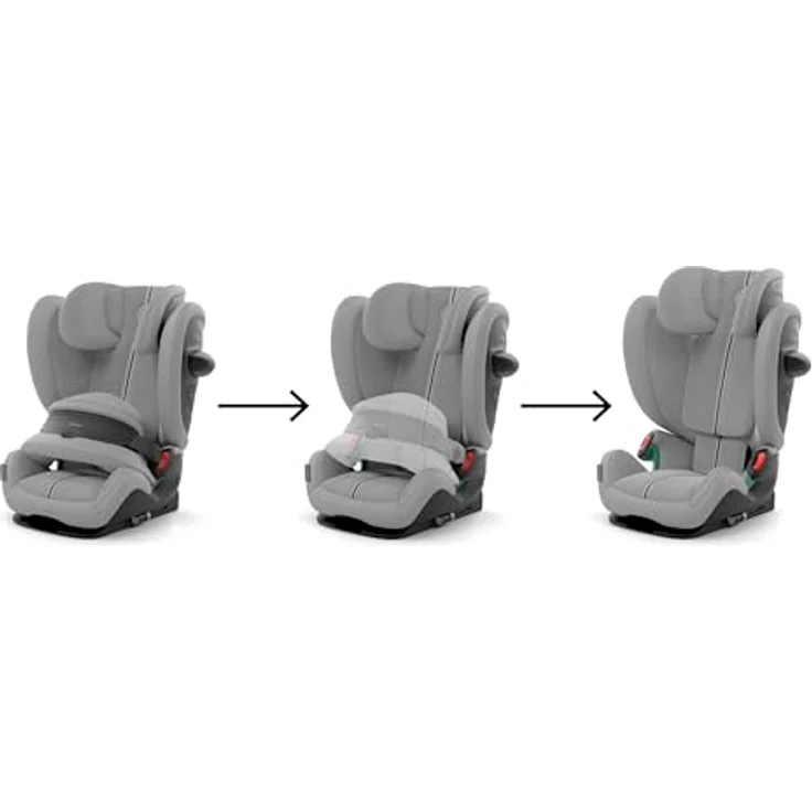 Cybex Pallas G2 Plus, vorwärtsgerichteter Kindersitz mit Fangkörper zur Reduzierung von Nackenverletzungen, Stone Grey – Bild 4