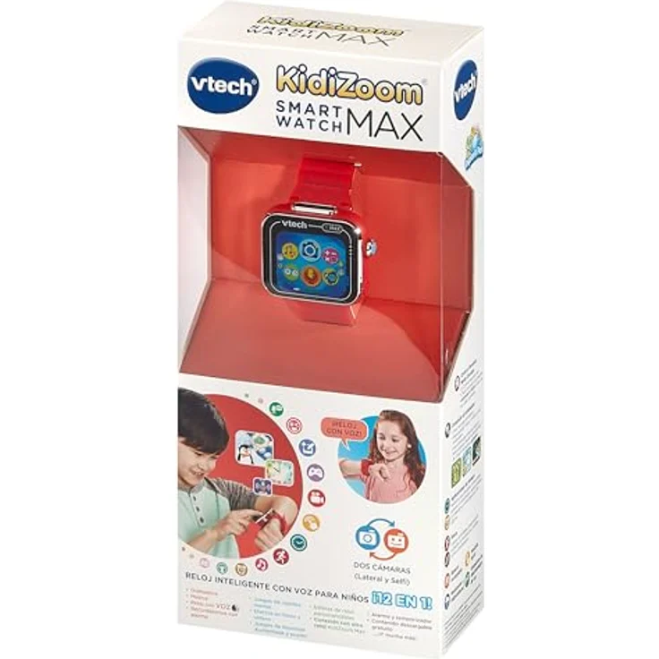 VTech Kidizoom Smartwatch Max Rot, Kinder-Smartwatch mit Dual-Kamera, 256 MB Speicher, horizontalem Touchscreen, Spiele und interaktive Funktionen – Bild 5