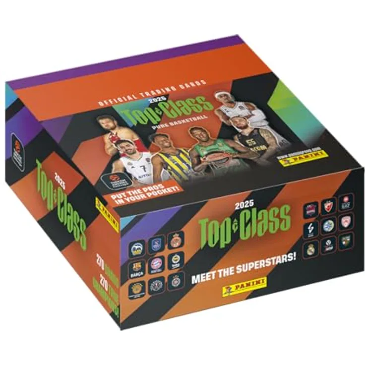 Panini Euro League Basketball 2024/2025 Top Class TC – Booster 24er Display, 24 Booster-Packs mit 192 Sammelkarten