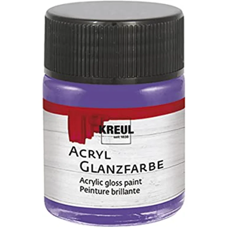 KREUL 79525, Violette Acryl Glanzfarbe, 50 ml, schnelltrocknend, deckend, speichelecht, wasserbasierend für vielfältige Bastel- und Malprojekte – Bild 1