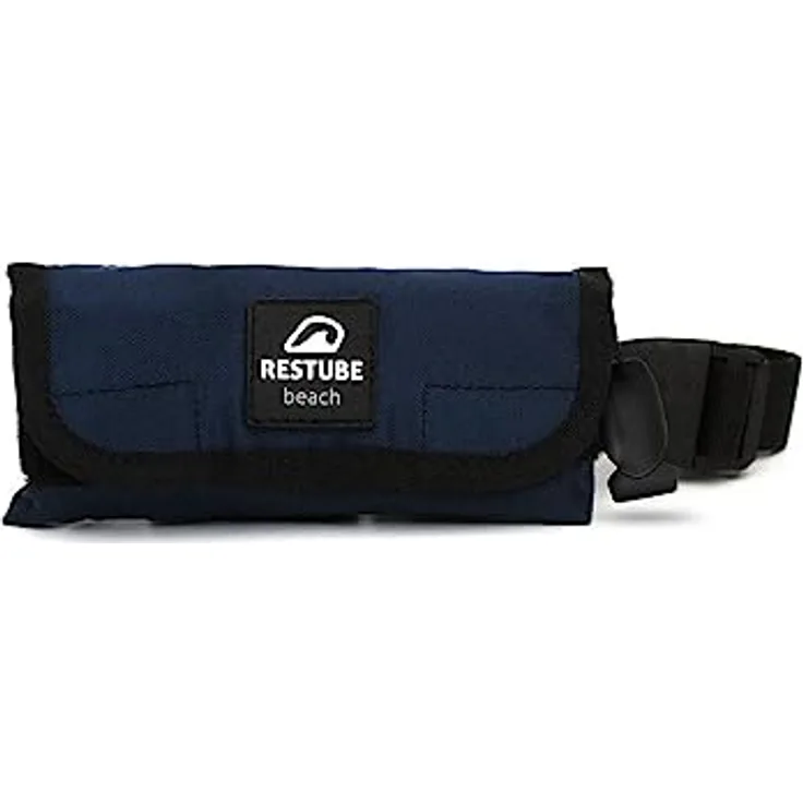 Restube Beach Limited Edition marineblue, aufblasbare Sicherheitsboje mit Notfallpfeife & Gürtel