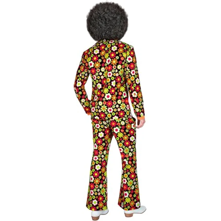 WIDMANN Kostüm 60er Jahre Anzug, Hippie Jackett und Hose, Flower Power Design, Größe L – Bild 3