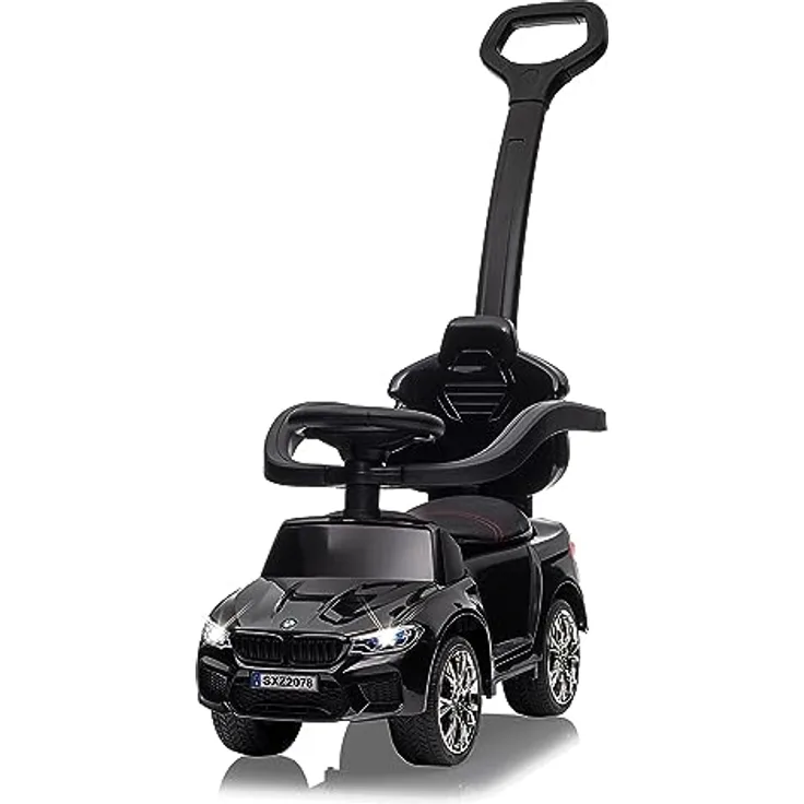 JAMARA 464002 Rutscher, schwarz - Offiziell lizenziert, Musik, Kippschutz, Kofferraum, LED Licht, Hupe, Motorsound, ab 12 Monate