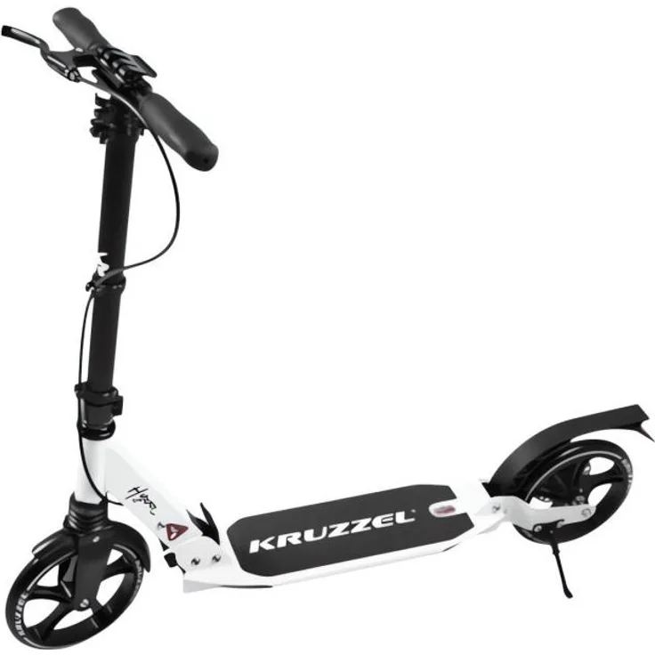 Kruzzel Hyperion City Scooter, zusammenklappbarer Roller mit Scheibenbremse und Tragkraft von 100 kg, Schwarz oder Weiß