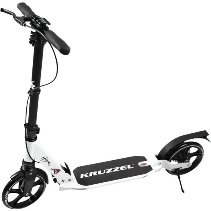 Kruzzel Hyperion City Scooter, zusammenklappbarer Roller mit Scheibenbremse und Tragkraft von 100 kg, Schwarz oder Weiß