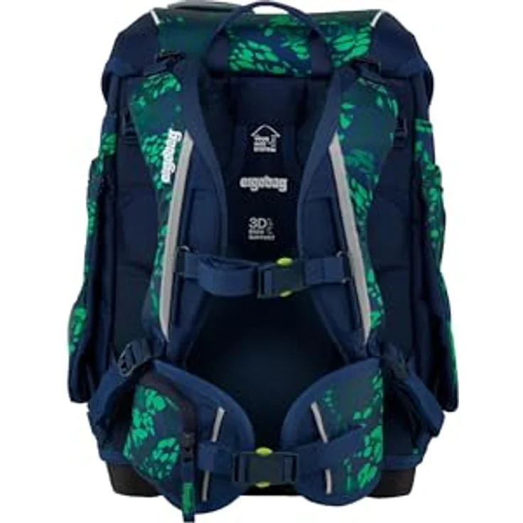 ergobag cubo Set, ergonomischer Schulranzen 5-teilig für 1. Klasse, höhenverstellbar, reflektierend, mit Kletties, aus 27,7 recycelten PET-Flaschen – Bild 5