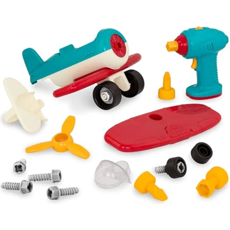 Battat – Konstruktionsspielzeug ab 3 Jahren Montage Flugzeug zum Selbstbauen mit funktionsfähigem Akkuschrauber - Pädagogisches Spielzeug für Kinder (25 Teile) – Bild 9