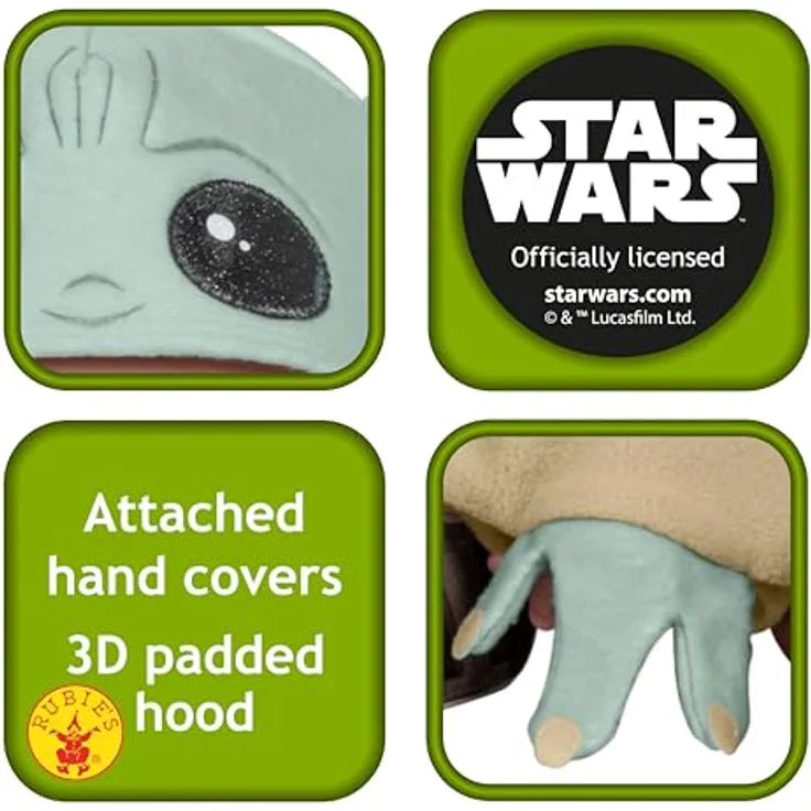 Rubies 3702xxx - The Child, Star Wars The Mandalorian - Baby Yoda Grogu 6-12 Monate – Bild 5