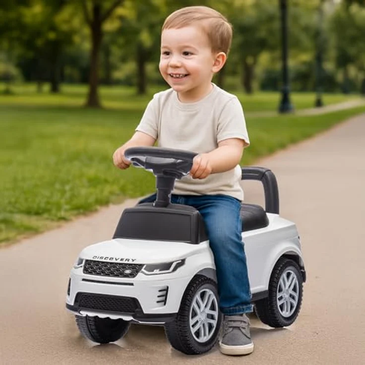 Weiss Rutscher Land Rover Discovery 2in1, Rutschauto für Kleinkinder mit Sicherheitsmerkmalen, weiss – Bild 2