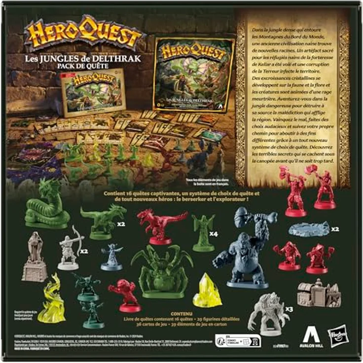 Hasbro HeroQuest: Die Dschungel von Delthrak, Brettspiel-Erweiterung für 2-5 Spieler, ab 14 Jahren, 16 Quests und 29 detailreiche Figuren – Bild 7