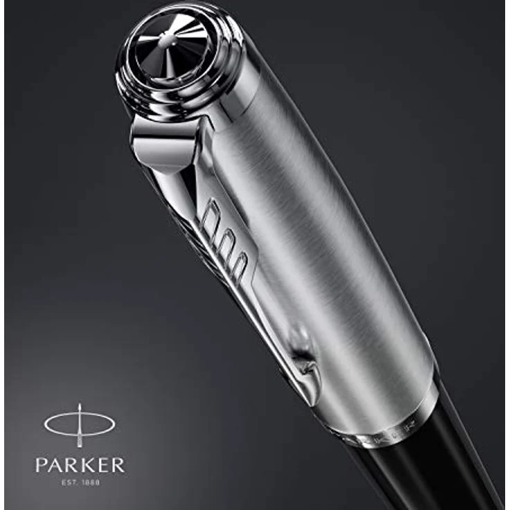 Parker 51 C.C. M, Kugelschreiber aus Edelstahl in Schwarz, handmontiert mit ikonischer Feder – Bild 6