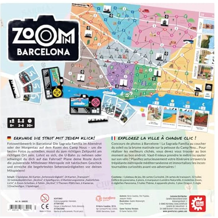 Game Factory 646095 Zoom in Barcelona, Familienspiel mit spielerischem Städtetrip, geeignet für Erwachsene und Kinder ab 8 Jahren – Bild 3