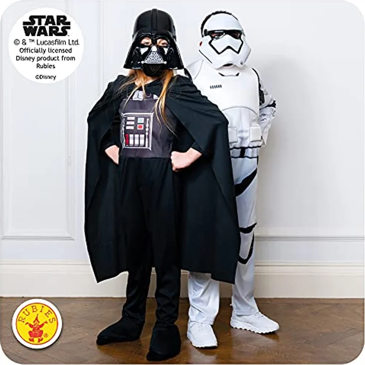 Rubie's Offizielles Disney Star Wars Darth Vader-Kostüm, Kindergröße S (9-10 Jahre), mit Overall, Maske und Umhang – Bild 4