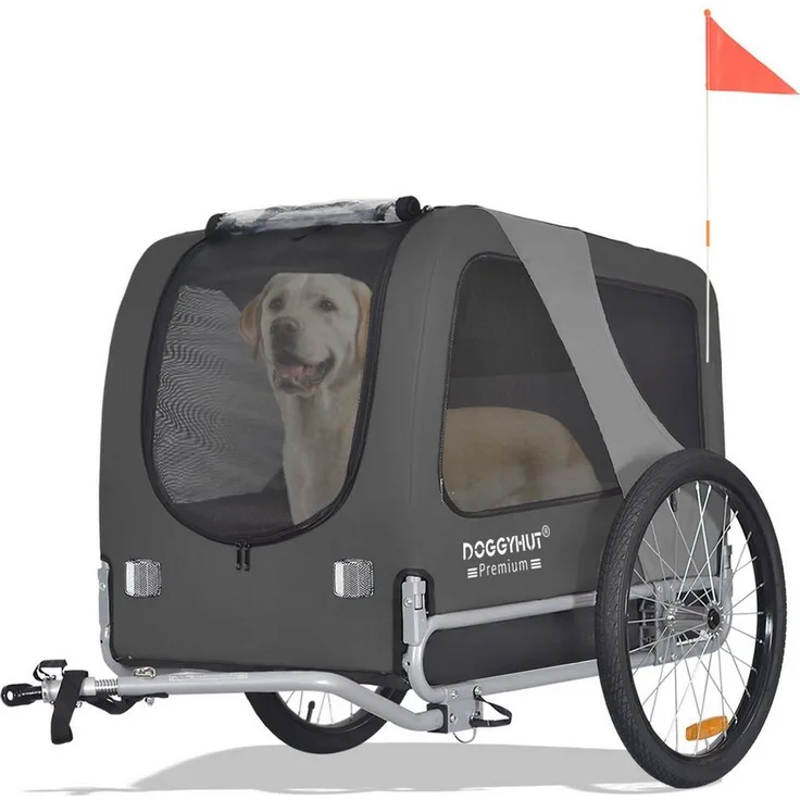 TIGGO DOGGYHUT® Hundefahrradanhänger, 15 - 30kg, wasserdicht, mit großen Taschen, schwarz - Preisvergleich