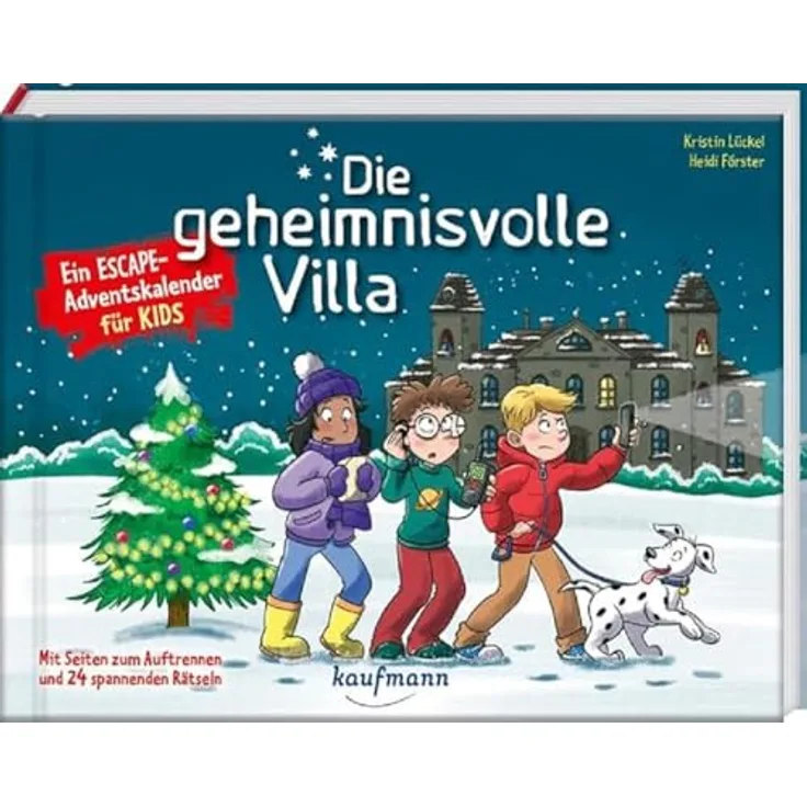 Kaufmann Die geheimnisvolle Villa, Escape-Adventskalender für Kids, 24 Kapitel mit Rätseln, geeignet für Kinder ab 8 Jahren