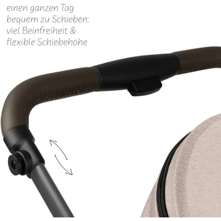 ABC Design Kombikinderwagen Salsa 5 Air, Beige, Textil, mit Feststellbremse, Federung, abnehmbarer Verdeckung und 5-Punkte-Gurt, geeignet für Babyschale – Bild 12