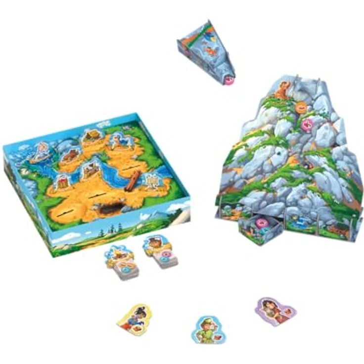Hans im Glück Paleolino HIGD1032, kooperatives Strategiespiel für Kinder mit 3D-Berg und Bauplätzen – Bild 5