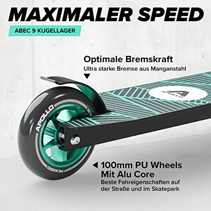 Apollo Stuntscooter Genius Pro, Kickscooter für Kinder und Erwachsene, 100mm PU-Wheels, Alu Core, ABEC9 Kugellager, trendige Farben (blau) - Preisvergleich – Bild 5