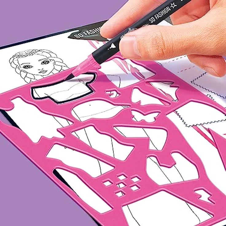 Canal Toys Kreativset Style 4 Ever, Fashion Designer Set mit Stoffen, Schablonen und Stiften – Bild 7
