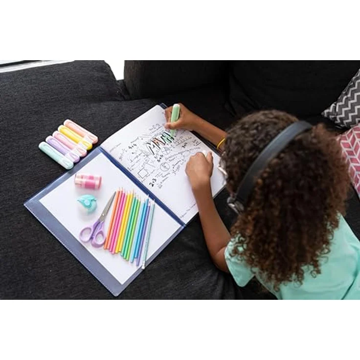 Maped Fluo Peps pastell Textmarker, 10 St. in Farben wie Peppermint, Blue Pearl und Lemon, lichtbeständig, InkJet-geeignet, ergonomische Keilspitze – Bild 7