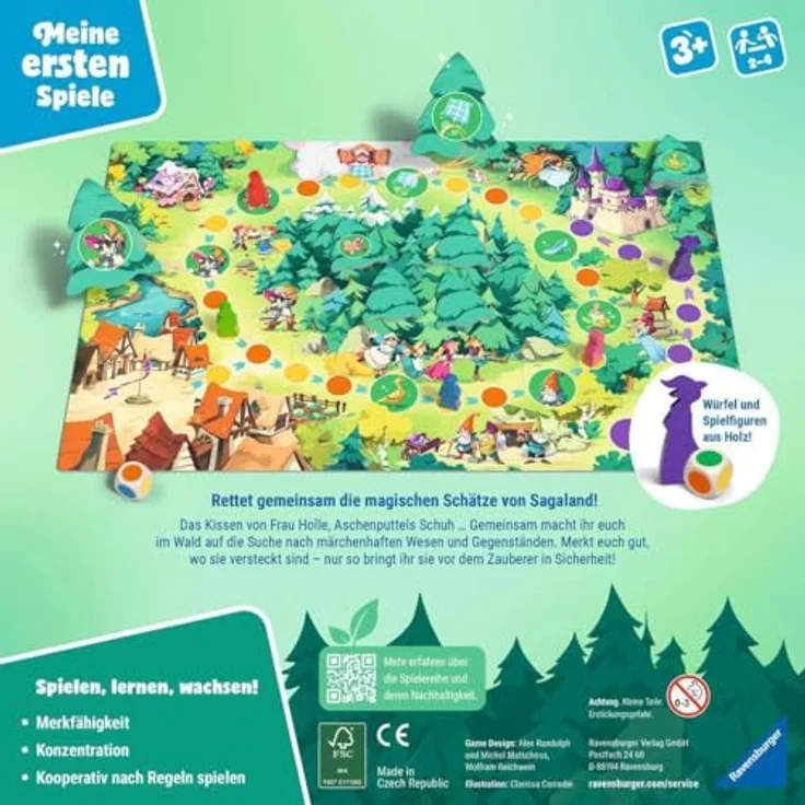 Ravensburger Sagaland Junior - Brettspiel für Kinder ab 3 Jahren, 2-4 Spieler, trainiert Merkfähigkeit und Konzentration – Bild 2