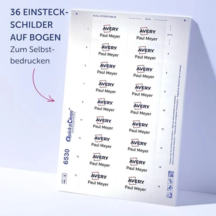 AVERY Zweckform Namensschilder mit Magnet, 7,0 x 3,0 cm, 1 Set, individuell anpassbar, starke Magnetbefestigung, Silber – Bild 6