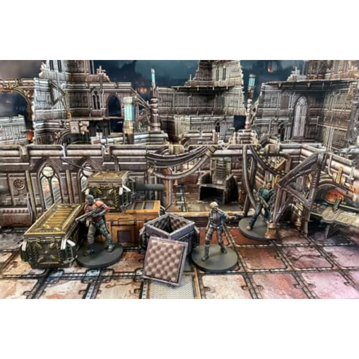 Battle Systems Sci-Fi-Gelände, 28 mm modulares 3D-Weltraum-Gelände, vollfarbig gedruckte 40K Multi-Level-Baumodelle, gotische Stadtlandschaften für Wargaming und Rollenspiele – Bild 4