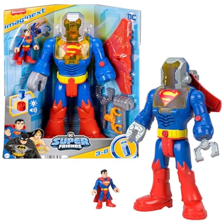 Mattel® Imaginext DC Super Friends Superman Insider im Exo-Anzug, Actionfigur mit Lichtern und Geräuschen – Bild 1